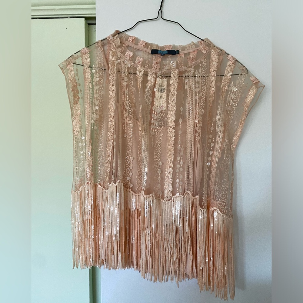 NWT Eva Franco Fringe Top